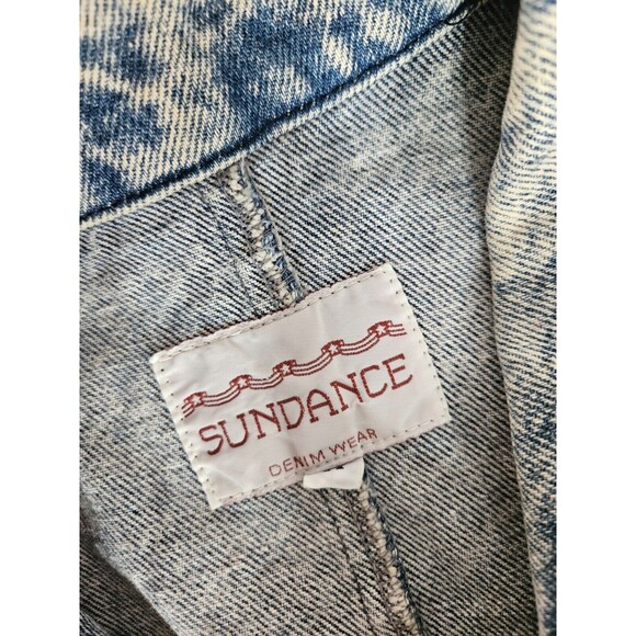 Sundance Long Denim Dress with Distressed Look and Classic Button Front - Medium - Picture 5 of 15